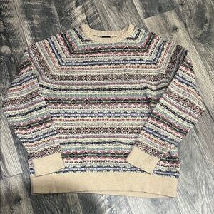 J. Crew Women's Multicolor Patterned Crewneck Sweater